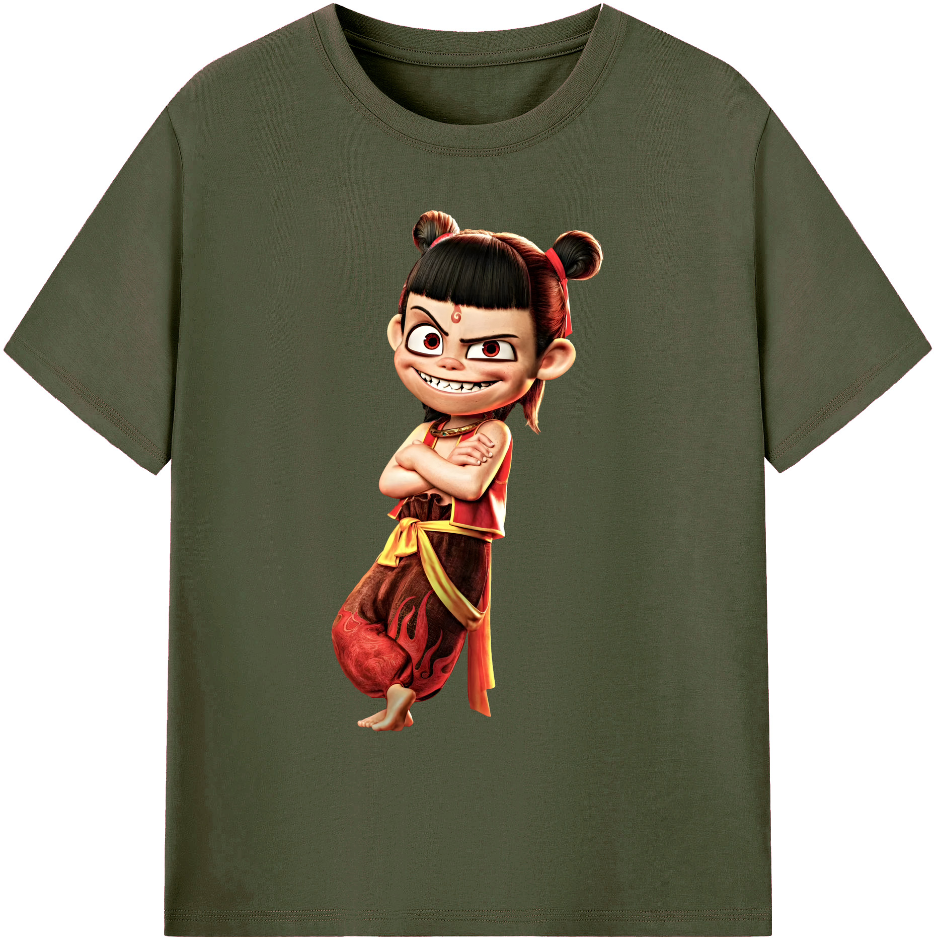 （画像用） Ne Zha 2 ナタ 魔童の大暴れ 綿100％ メンズ半袖Tシャツ｜肌触りやわらか＆通気性